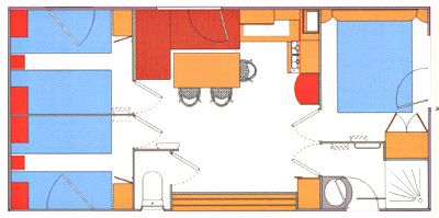 Plan du Mobil-Home 3 chambres